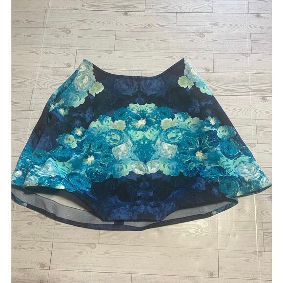 Teeze Me Floral 2pc Halter Top & High Low Skirt Set Blue Roses Formal Prom Dress - Picture 7 of 12